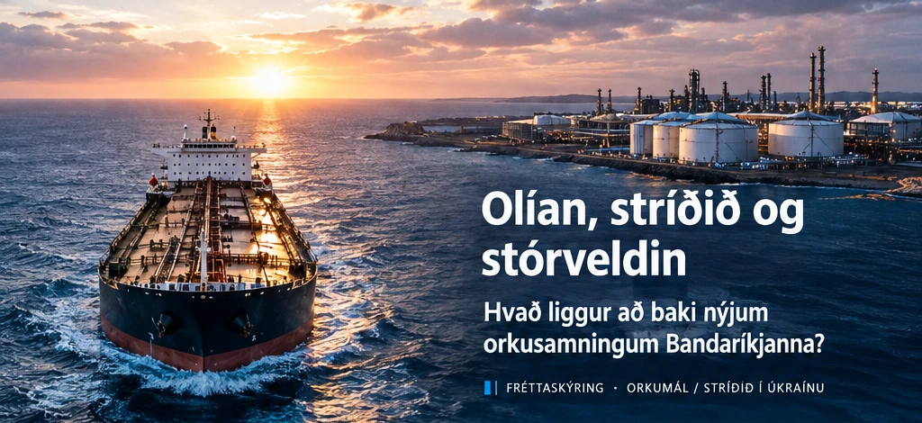Olíuflutningar og orkuinnviðir. AI-myndskreyting.