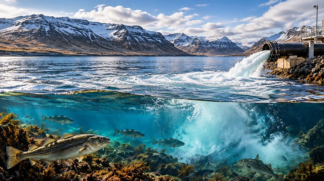 Myndskreyting af Hvalfirði; ekki ljósmynd af rannsókn eða losun