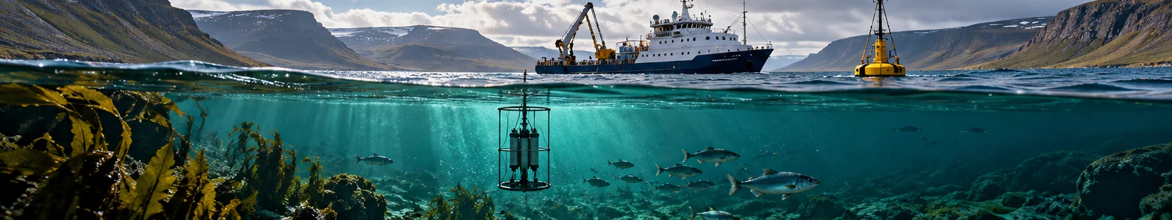 AI-generated illustration of the Hvalfjörður marine research proposal